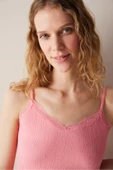 Penti Lace Textured Dantel  Pembe Üst - 2