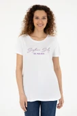 U.S. Polo Assn. Kadın Beyaz Bisiklet Yaka Tişört 50294748-vr013 - 3