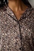 Penti Leopard Saten Açık Bej Gömlek Pantolon Pijama Takımı - 4