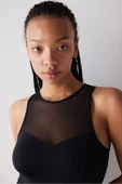 Penti Tül Detaylı Siyah Bodysuit - 3