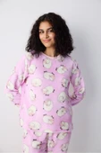 Penti Cute Sheeps Lila Pantolon Pijama Takımı - 3