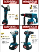 Anadolu Strong Kömürsüz 6'lı Set 5 Akülü Somun Sökme-Taşlama-Darbeli Vidalama-Dal Budama & Kademeli - 2