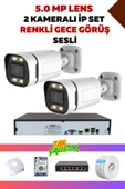 2 Kameralı Set - 5MP Sony Lensli 4.0 MP İp Gece Görüşlü Güvenlik Kamerası Sistemi - PBONMIR527 - 1
