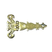 Dekoratif, Sac Tek Kuyruklu Menteşe - 40x68 Mm, Küçük, Sarı, 1 Adet - 1