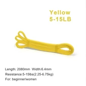 Başlangıç Seviye 3-7 kg Direnç Bandı Yoga Pilates Lastiği / Training Band - Sarı - 1