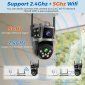 2 Kameralı 3 Ekranlı 6 MP Wifi Hareket Algılamalı Alarmlı Wifi Kamera Yapay Zeka Tak Çalıştır XBJHEMSGF83 thumbnail 3