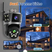 2 Kameralı 3 Ekranlı 6 MP Wifi Hareket Algılamalı Alarmlı Wifi Kamera Yapay Zeka Tak Çalıştır XBJHEMSGF83 thumbnail 4