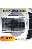 220 Watt 12 Volt Yarı Esnek Güneş Paneli Half Cut Monokristal Solar Güneş Paneli Karavan Tekne - 1
