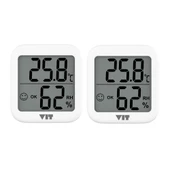 VIT 2'li İç Mekan Dijital Isı ve Nem Ölçer Beyaz Termometre WVT17-01 - 1