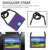 Lenovo Tab E10 TB X104F Uyumlu Petek Desenli EVA PC Malzeme Dört Köşe Düşmeye Karşı Koruyucu Kılıf Mor Aqua Renkli - 4