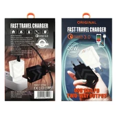 LZ-715 Siyah 20W PD QC 3.0 Çift Port Hızlı Seyahat Şarj Cihazı USB Type-C Veri Kablosu ile EU Fiş - 4