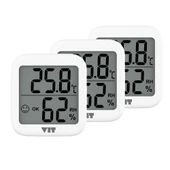 VIT 3'lü İç Mekan Dijital Isı ve Nem Ölçer Beyaz Termometre WVT17-02 - 1