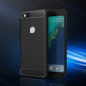 Google Pixel 2 Karbon Fiber Dokulu Darbeye Dayanıklı TPU Kılıf Siyah - 2