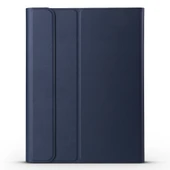 A11 Bluetooth 3.0 Ultra İnce ABS Çıkarılabilir Bluetooth Klavye Deri Tablet Kılıfı iPad Air 4 Air 5 Pro 11 inç 2018 2020 2021 2022 Koyu Mavi - 2