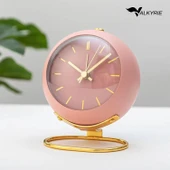 Valkyrie Akar Saniyeli Işıklı Metal Gold Dijital Masa Saati Alarmlı Pembe - 1