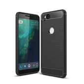 Google Pixel 2 Karbon Fiber Dokulu Darbeye Dayanıklı TPU Kılıf Siyah - 1