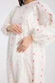 IŞŞIL 34548-Aplikeli Brode OverSize Hamile Giyim Elbise - 5
