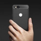 Google Pixel 2 Karbon Fiber Dokulu Darbeye Dayanıklı TPU Kılıf Siyah - 8