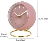 Valkyrie Akar Saniyeli Işıklı Metal Gold Dijital Masa Saati Alarmlı Pembe - 4