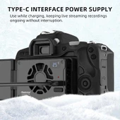 Canon Sony FUJIFILM Desiontal F01 Taşınabilir Metal Kasa Yarı İletken Kamera Soğutucu SLR Fan - 5