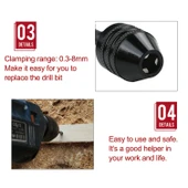 Altıgen Sap Mini Matkap Mandreni Dönüştürücü Üç Çeneli Mandren Siyah Model 08-8mm A - 6