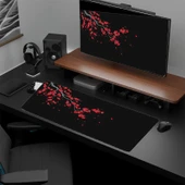 300x800x2mm Kiraz Çiçeği Desenli Kaymaz Kauçuk Mouse Pad - 6