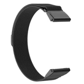 Garmin Fenix 6 ve Fenix 7 Uyumlu Milanese Saat Kordonu Siyah - 2