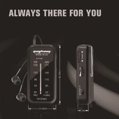 SH 05 Mini Dinleme Testi Özel Pim Tipi FM AM İki Bantlı Radyo Siyah Klipsli - 3
