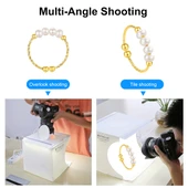 PULUZ 20cm Katlanabilir Taşınabilir Fotoğraf Stüdyosu Işıklı Çekim Çadırı 2 LED Panel 1100LM 2 Renk Fon (Siyah Beyaz) - 7