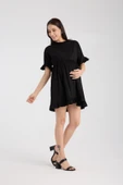 IŞŞIL 1169-FırFırlı Kol Pamuk Penye Hamile Giyim OverSize Tunik - 3