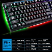 ZGB G20 Beyaz Kablolu Mekanik Hisli Aydınlatmalı Klavye ve 1600 DPI Optik Mouse Seti - 9