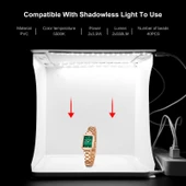 PULUZ 20cm Katlanabilir Taşınabilir Fotoğraf Stüdyosu Işıklı Çekim Çadırı 2 LED Panel 1100LM 2 Renk Fon (Siyah Beyaz) - 8