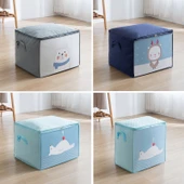 Dikey Açık Mavi Nonwoven Giysi Düzenleyici Toz Geçirmez Saklama Çantası 48x35x48 cm - 2