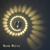 3W Modern Spiral Yuvarlak Duvar Lambası Sıcak Beyaz Işık - 4