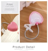 Mini Kalp Klipsli LED Kitap Lambası Pembe - 7