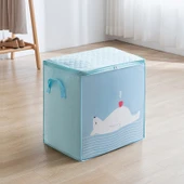 Dikey Açık Mavi Nonwoven Giysi Düzenleyici Toz Geçirmez Saklama Çantası 48x35x48 cm - 1
