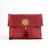 Seccade + Tesbih Hediye Seti (Şantuk Kese, Bordo) - 2