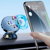 BaiLe Manyetik Araç Telefon Tutucu Evrensel Gümüş Sticker Model - 2