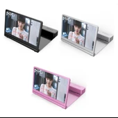 Bluetooth Hoparlörlü 3D Yüksek Çözünürlüklü Telefon Ekran Büyüteci Siyah Masaüstü Standı - 2