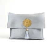 Seccade + Tesbih Hediye Seti (Şantuk Kese, Gri) - 2