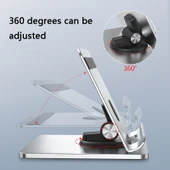Alüminyum Alaşımlı Katlanabilir Tablet Standı Parlak Gümüş - 4