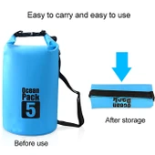Outdoor Su Geçirmez Çift Omuzlu Kuru Çanta PVC Varil Çanta 20L Turuncu - 5