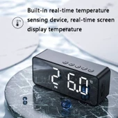 ZXL G50 Mini Ayna Alarm Bluetooth Hoparlör Siyah TF Kart Destekli - 5