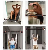 Vücut Geliştirme Barfiks Fitness Aleti 73-100 cm Barfiks Çubuğu Kapı Barı - 3