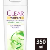 Clear Women Şampuan Bitkisel Sentez Aloe Vera Ve Çay Ağacı Yağı 350Ml - 1