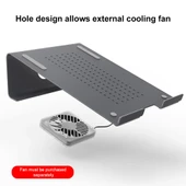 Aluminyum Laptop Soğutucu Stand 11-17 Inç Mac Air Mac Pro iPad Uyumlu Gri - 8