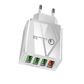 30W Hızlı Şarj Cihazı QC 3.0 USB ve 3 USB 2.0 Portlu Beyaz EU Fiş - 2
