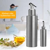 Silindirik Baharat Şişesi Paslanmaz Çelik Yağlık 350 ml Siyah - 4