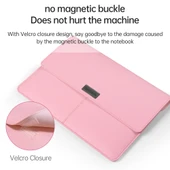 Kahverengi Litchi Desenli PU Deri Su Geçirmez İnce Laptop Çantası 13-14 İnç - 5