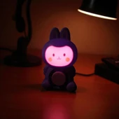 MASA ÜSTÜ VANTİLATÖR MİNİ TAVŞAN FAN  USB ŞARJLI VANTİLATÖR  MOR PEMBE IŞIKLI thumbnail 2